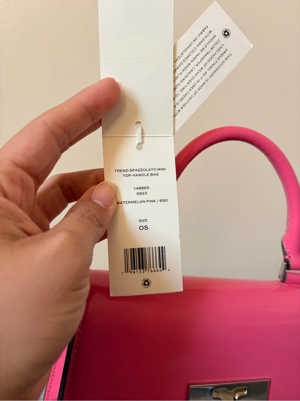 Tory Burch Bon Bon Spazzolato Mini Top-Handle Bag Pink